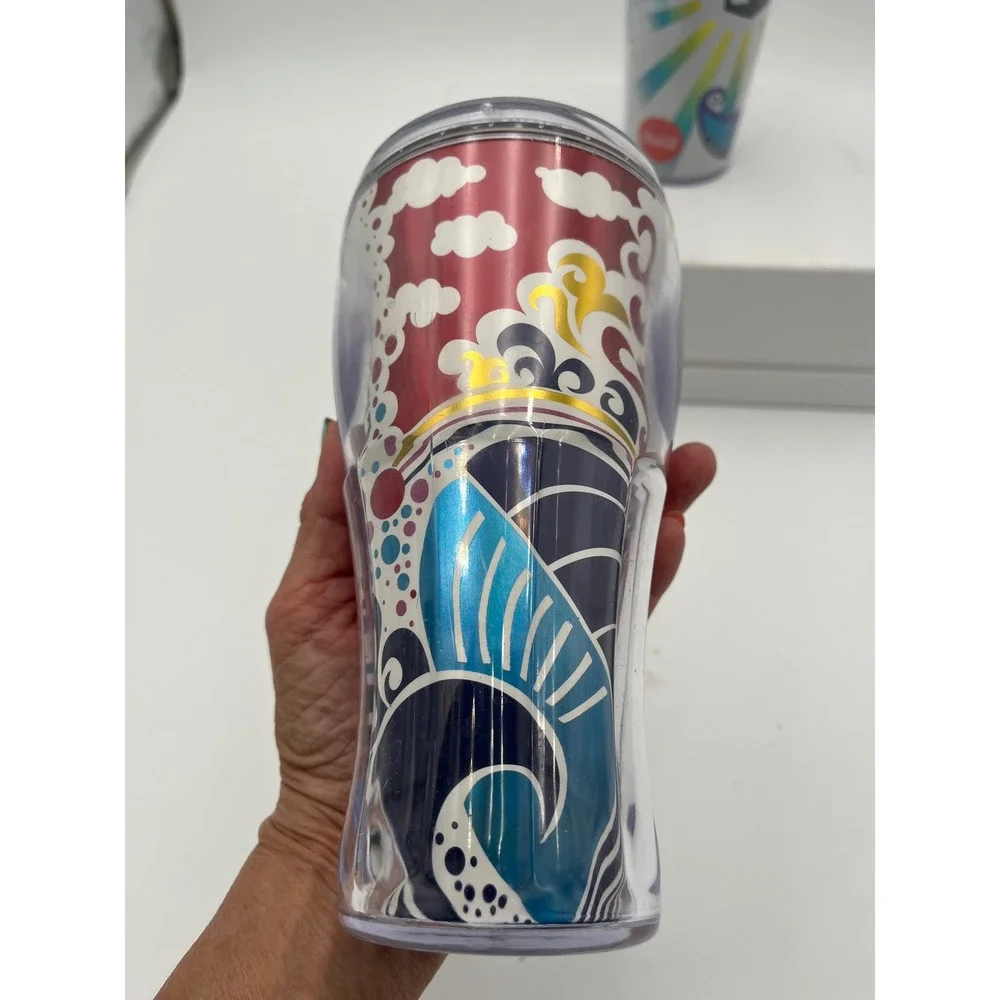 Royal Caribbean Coca-Cola Tumbler Set 2pc Insulated Cruise Cups with Lids